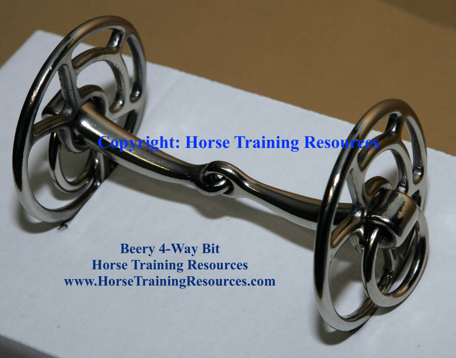 Prof Jesse Beery 4-Way Riding Training Driving Bit Snaffle w/ Instructions NEW