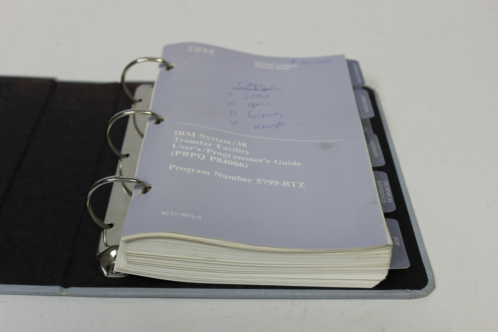 IBM SYSTEM / 38 TRANSFER FACILITY USER'S/PROGRAMMER'S GUIDE SC21-9080-0