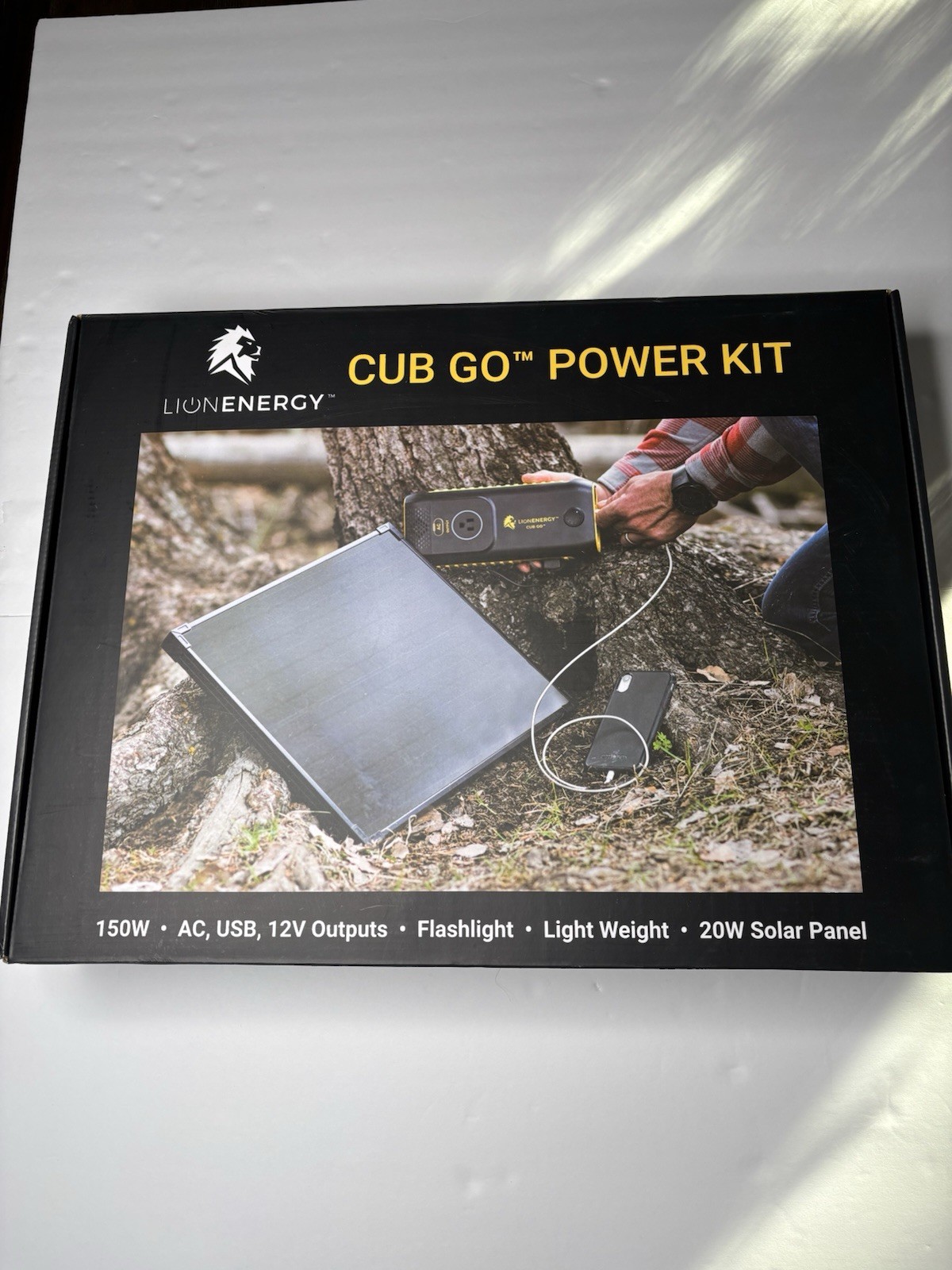 Lion Energy Cub Go Power Kit 120Wh Portable Power Station + 20W Solar Panel