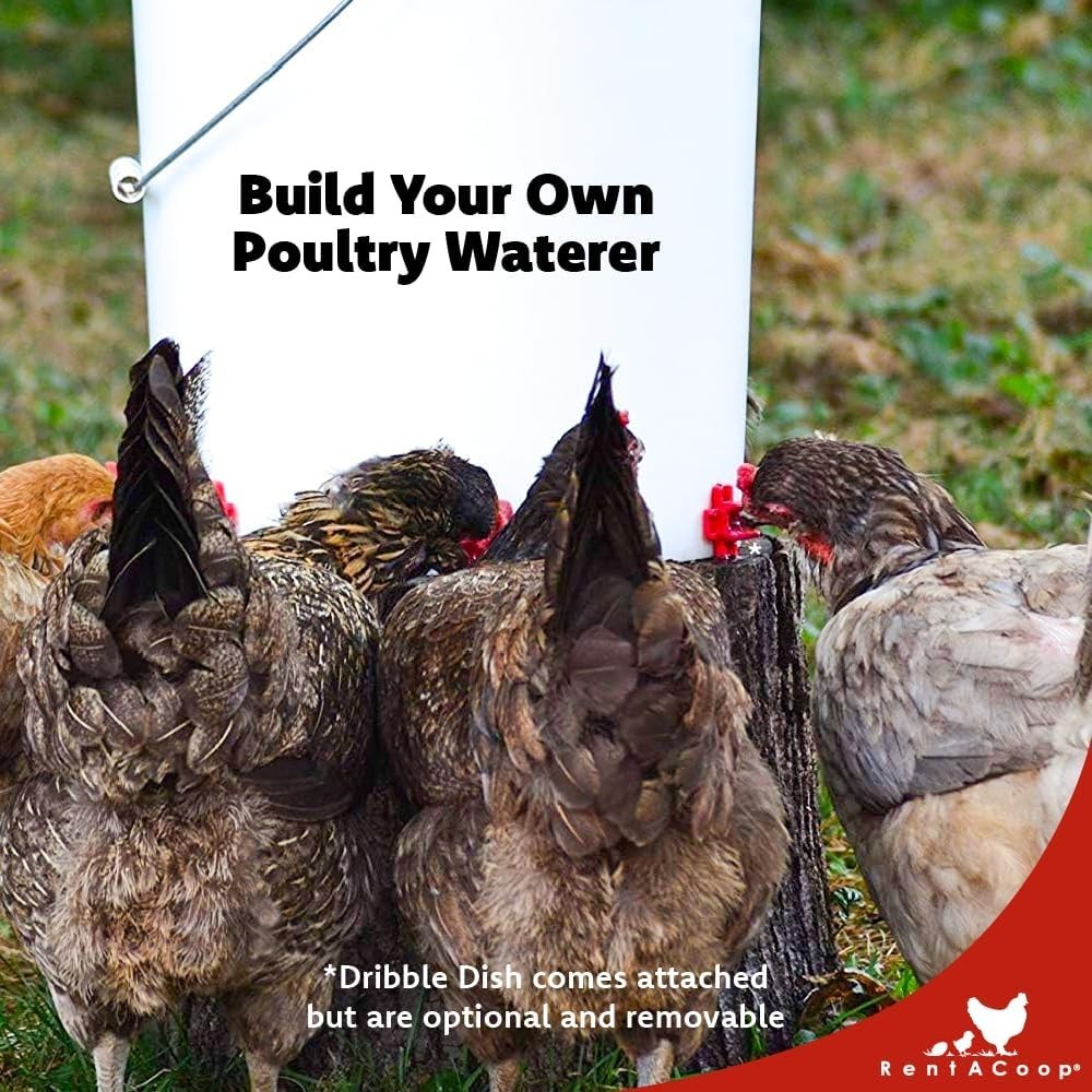 Customizable Poultry Watering System - 6 Horizontal Nipples & Installation Tool