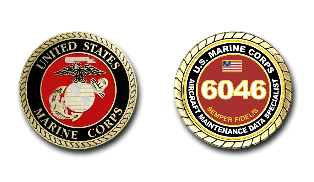 6046 Aircraft Maintenance Data Specialist US Marine Corps MOS Coin