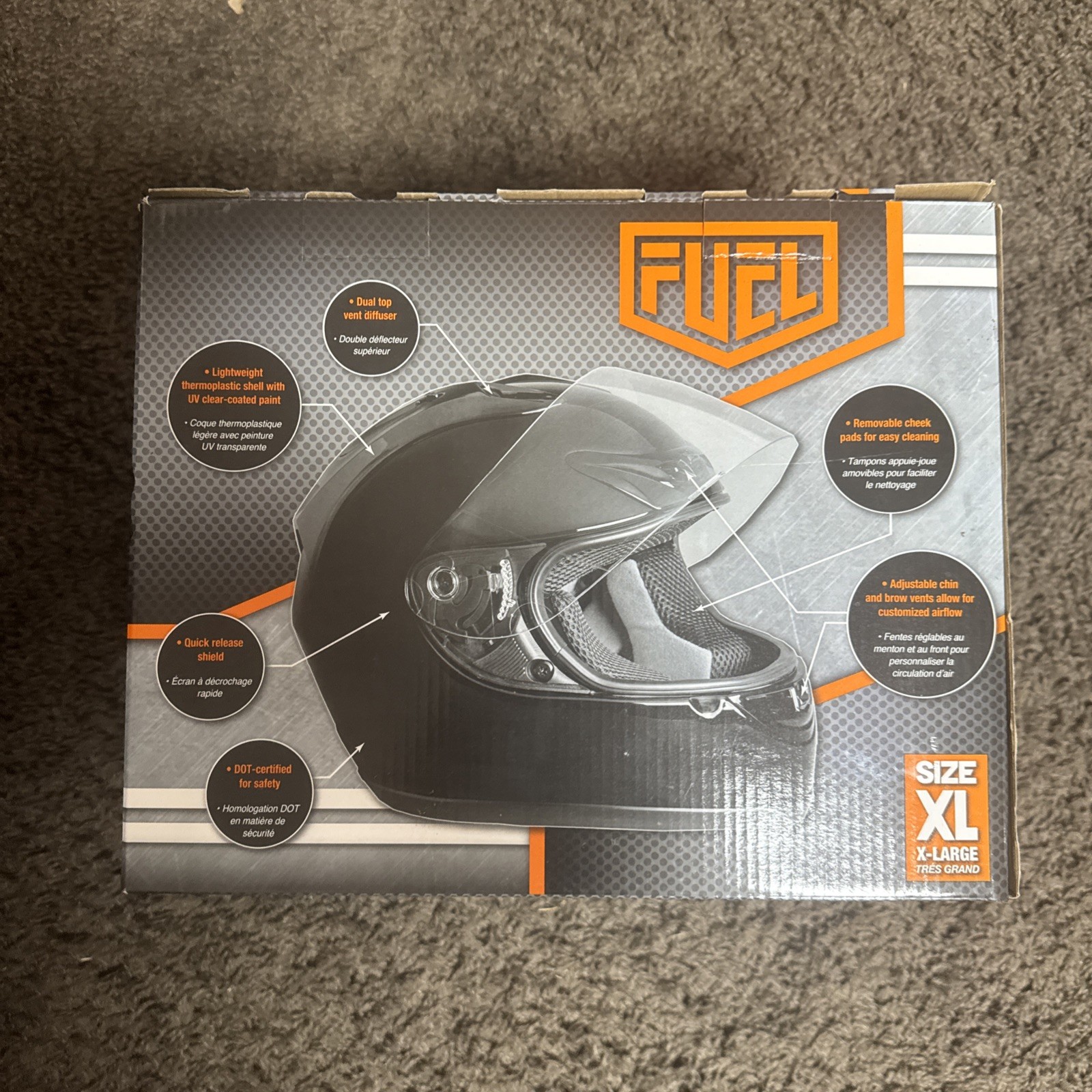 FUEL Adult Helmet Full Face Size XL Black