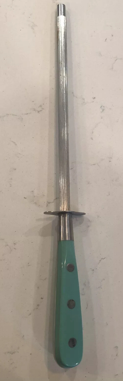 Pioneer Woman TURQUOISE Teal Carving Knife Sharpener Preowned 13”