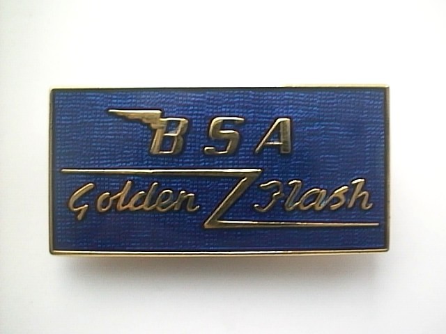 MOTORCYCLE PIN BADGE 'BSA GOLD FLASH' BLUE MOTORBIKE LAPEL BADGE - BG70B