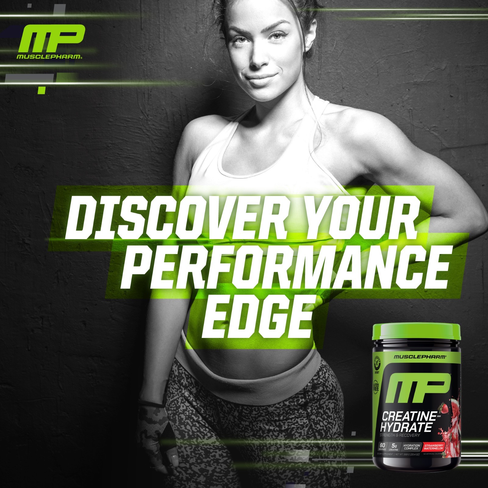 Muscle Pharm Creatine Monohydrate Hydration Complex-Strawberry Watrmln 60 serve