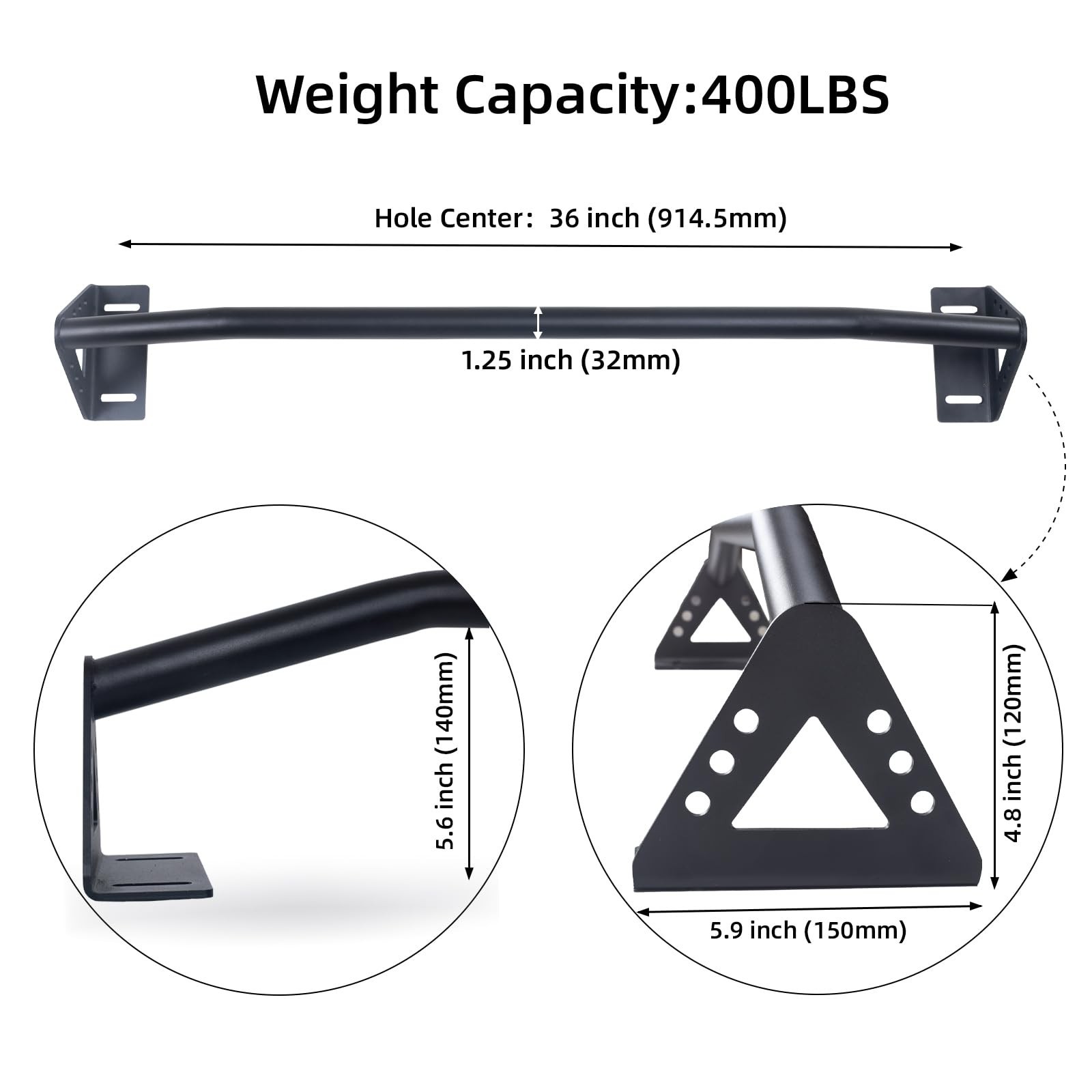 Wall Mounted Pull Up Bar Doorway, Heavy Duty Strength Training Pull-Up & Chin...