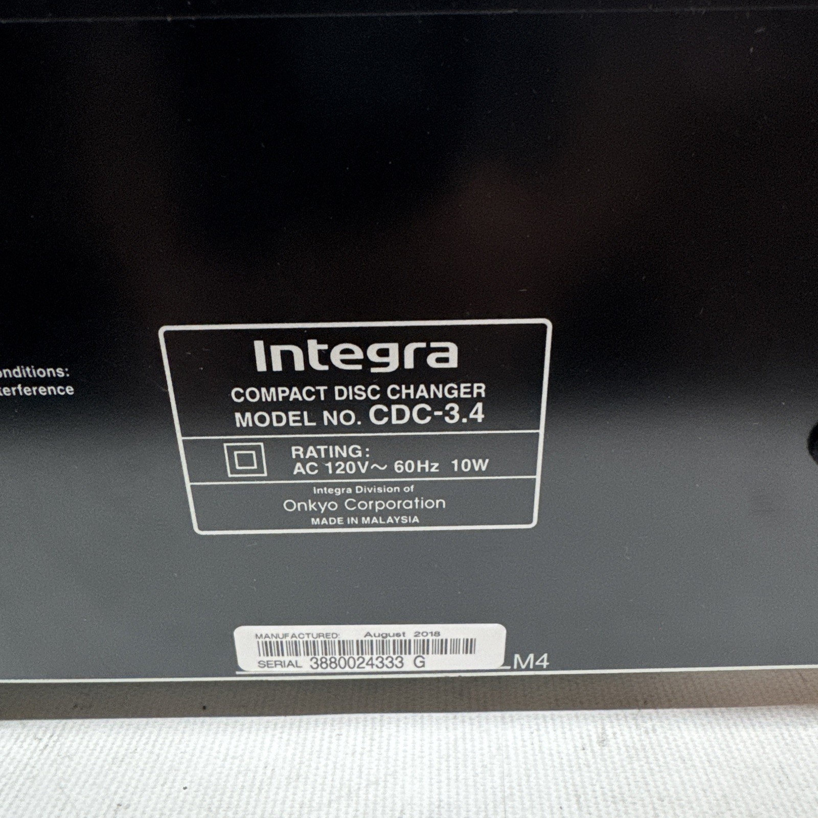 Integra CDC 3.4 6-Disc Carousel CD Player Perfect Working Condition