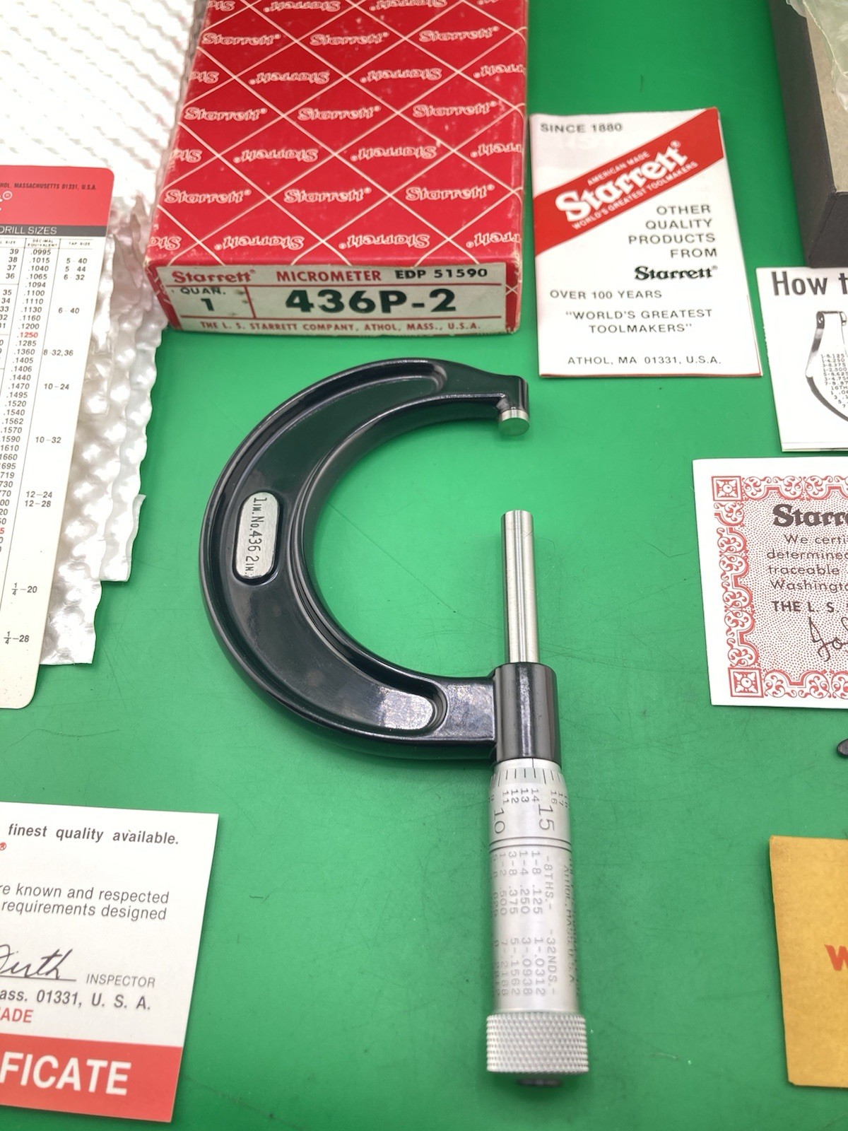 NEW Starrett Micrometer 1-2” N0. 436P 436-P Mint In Box (NOS)