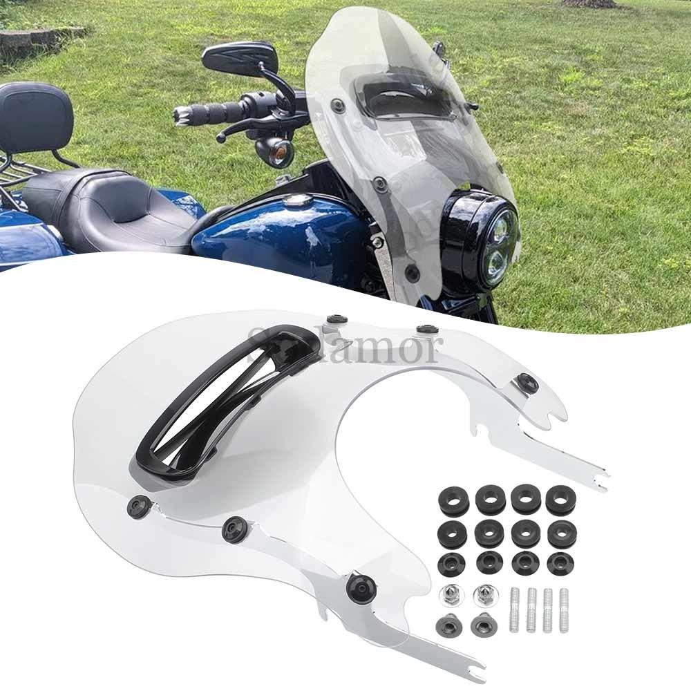 Clear Windshield Windscreens 17.3 x 15.7" For Harley Road King Classic FLHRC/I