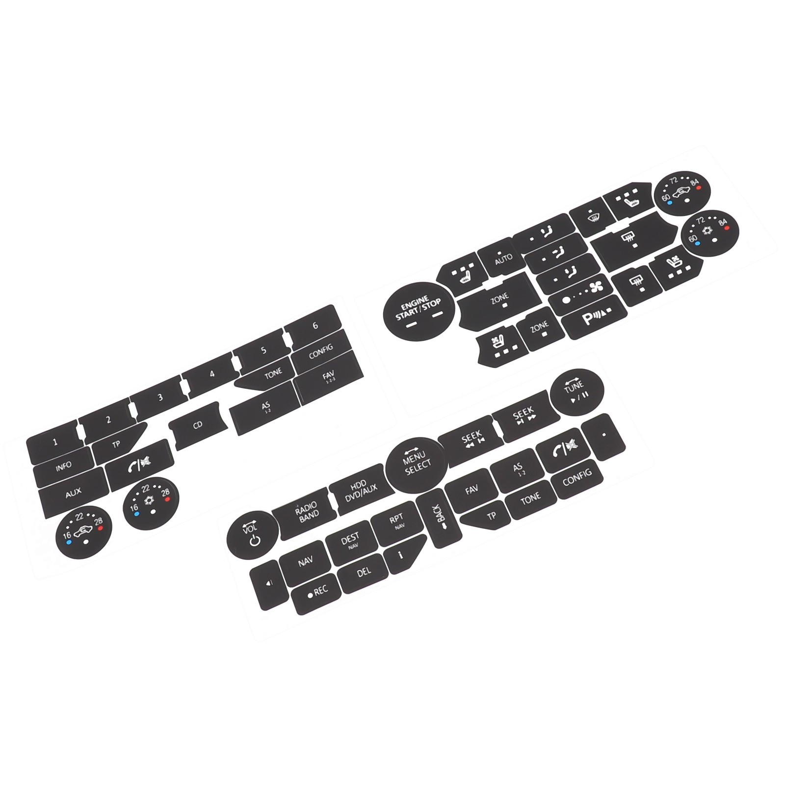 Button Repair Decals Climate Control Radio Stickers For SAAB 3rd Gen 9-5NG 9-4X