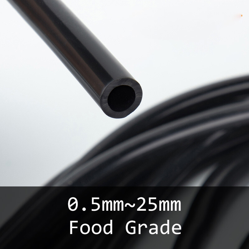Food Grade Silicone Tube High Temp Tubing Black Flexible Hose All Sizes 1 Meter
