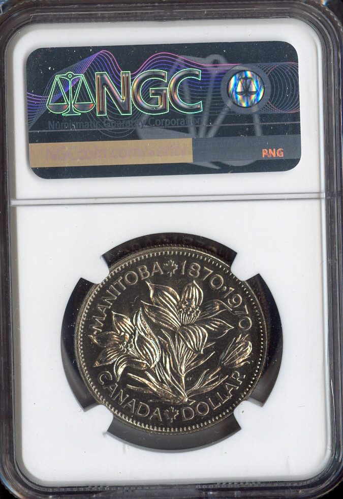 1970 Canada Dollar Manitoba Centennial $1 NGC MS66 - Quality