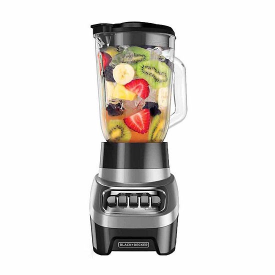 BLACK+DECKER PowerCrush Multi-Function Blender with 6-Cup Glass Jar, Silver
