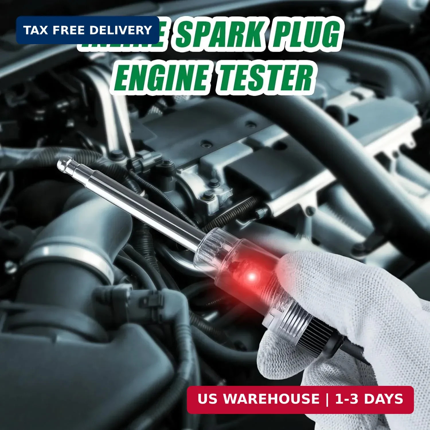 2PCS Spark Plug Tester, Inline Spark Tester, Ignition Coil Tester Tool for Engin