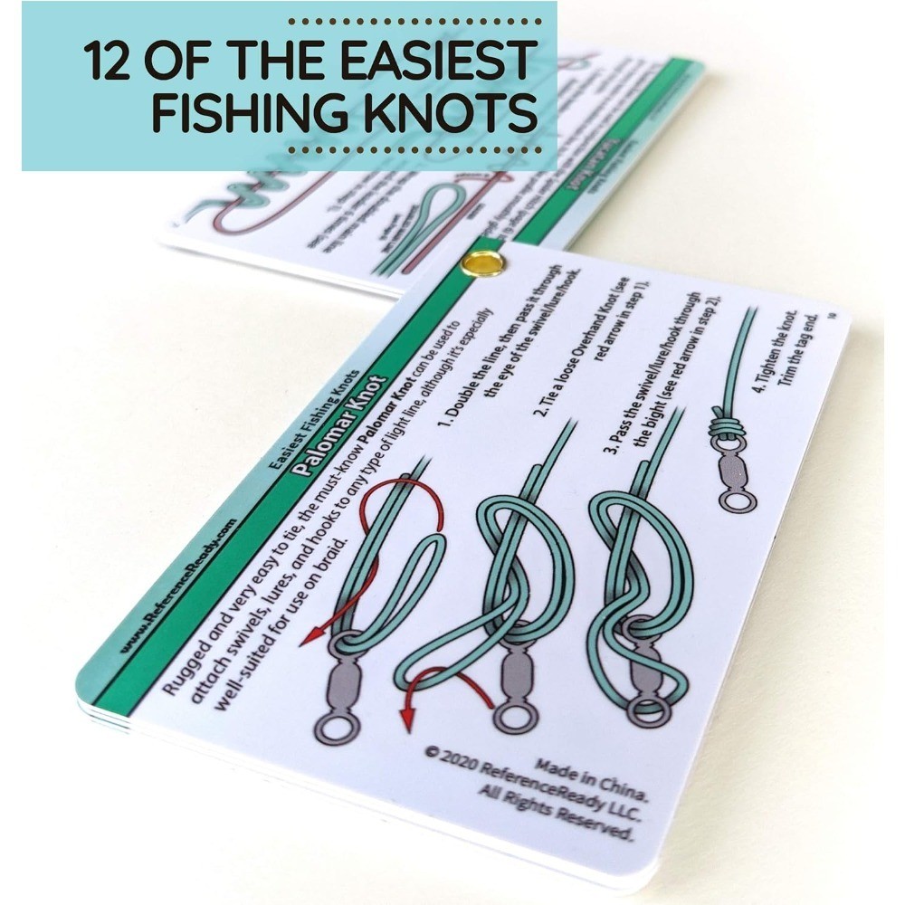 Easy Fishing Knots Guide Waterproof Step by Step Instructions for 12 Simple