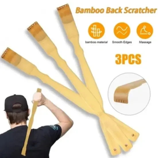 3Pack Natural Bamboo Back Scratcher Long Reach Pick Itch Relief Tool Portable US