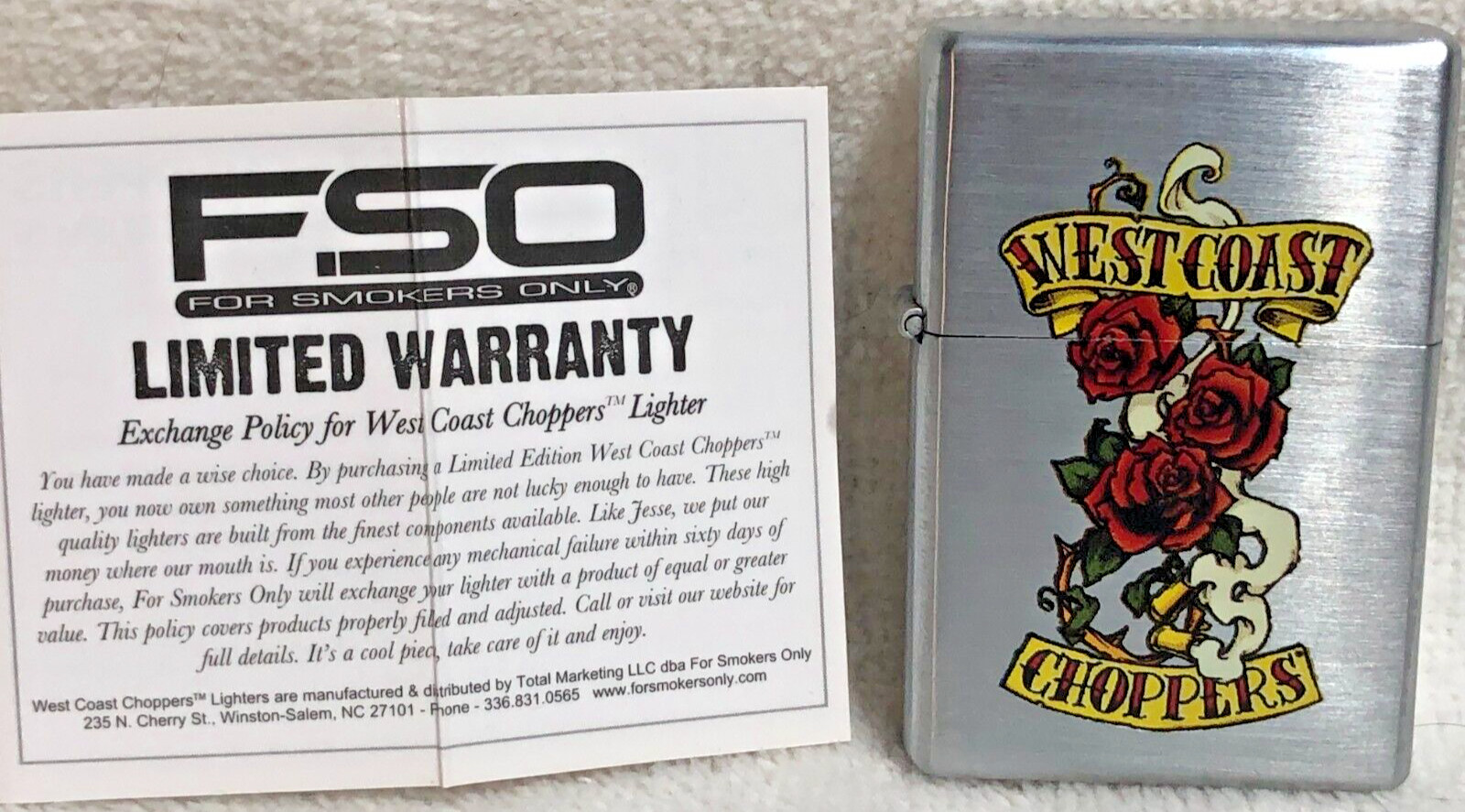 Westcoast Choppers 2007 Limited Edition Lighter, New w/Paperwork