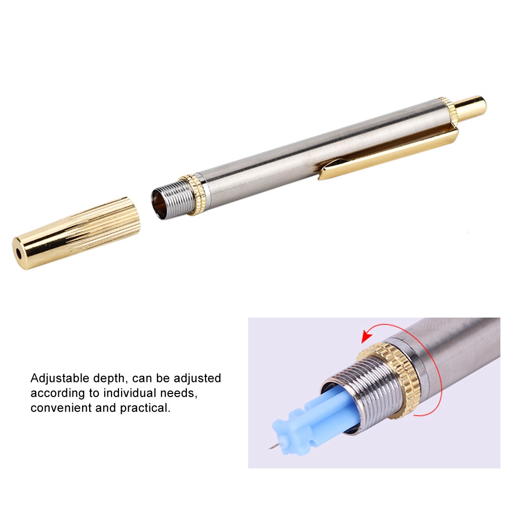 Stainless Steel Slight Pain Blood Lancing Pen Cupping Acupuncture Massage De HPT