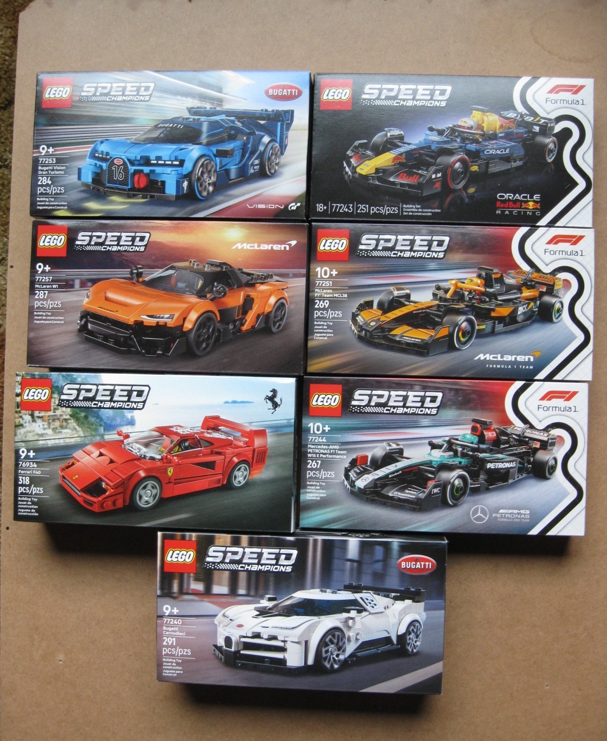 LEGO SPEED CHAMPIONS: Formula 1 - 7 Car sets.