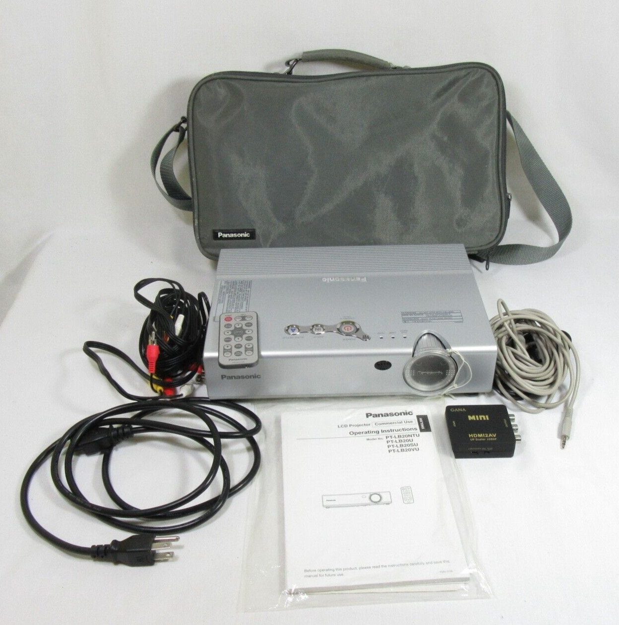 Panasonic PT-LB20U Projector with Remote, Case,Cables and HDMI Converter Works