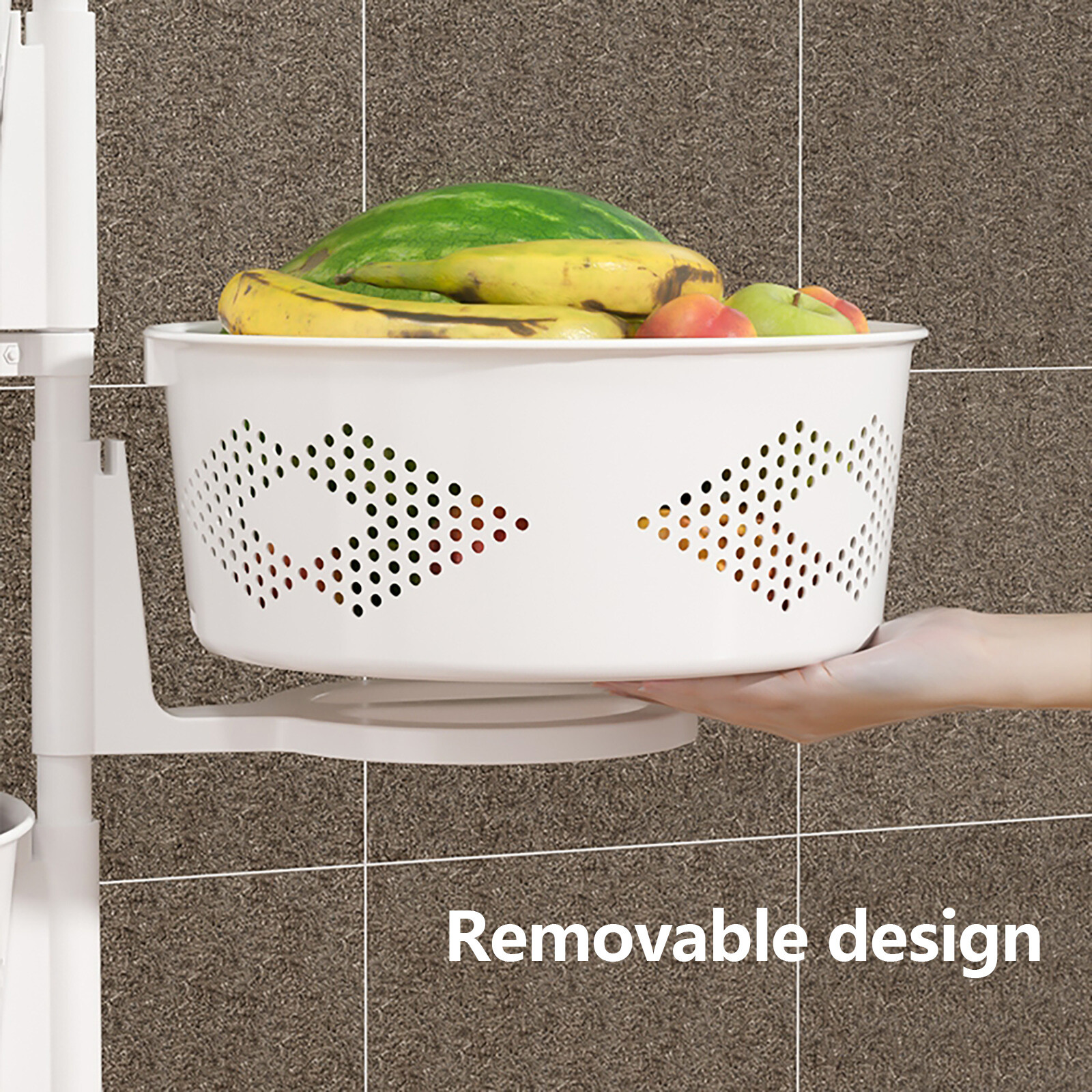 Kitchen Storage Cart Rotating Basket Vegetable Rack Multi-Layer Storage Shelves