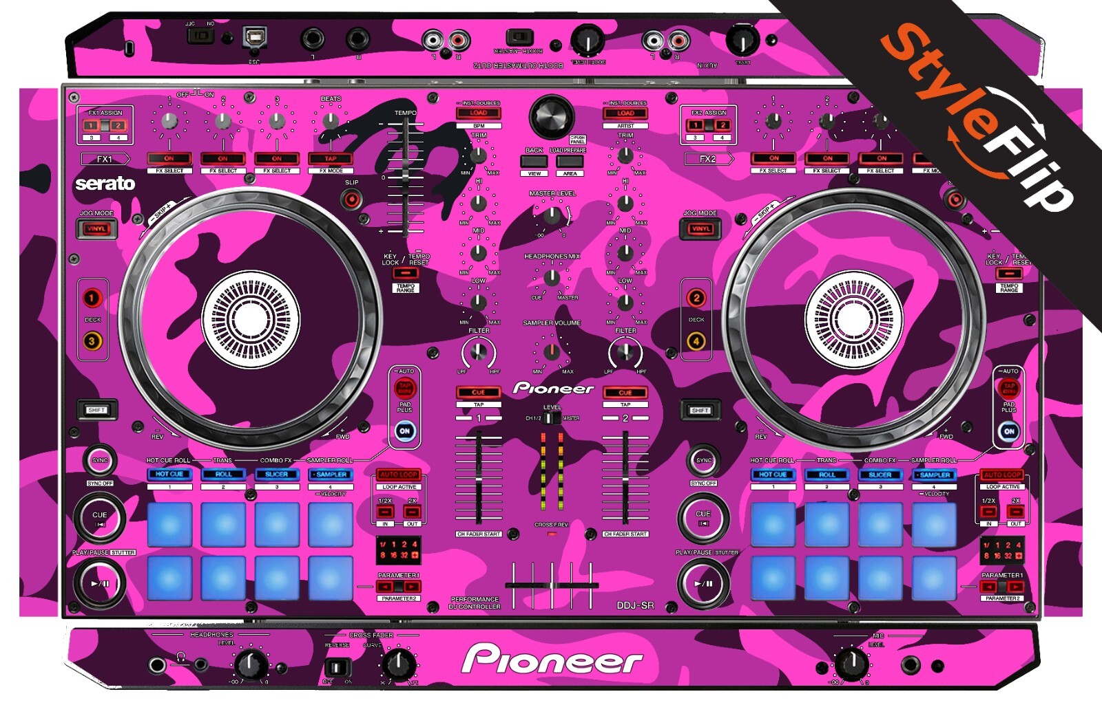 Pioneer DDJ-SR Skin | Camo Pink | Protective Decal | StyleFlip Skins