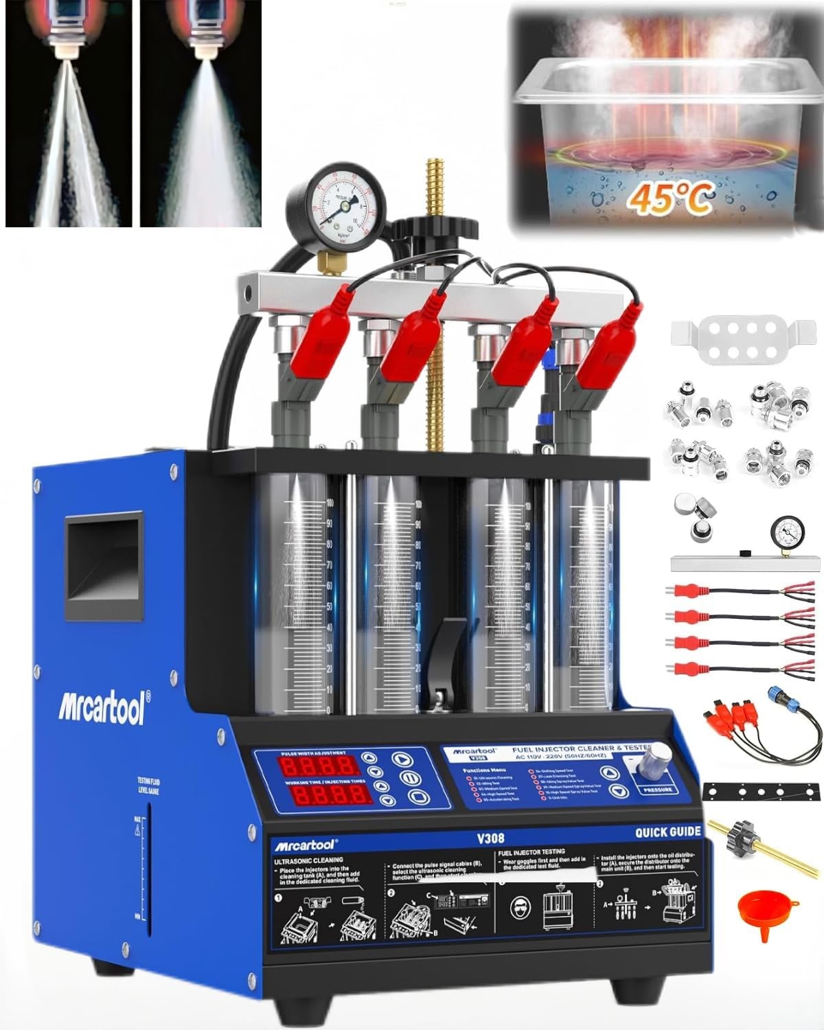 Automotive Ultrasonic Fuel Injector Cleaner Tester Injector Cleaning Machine