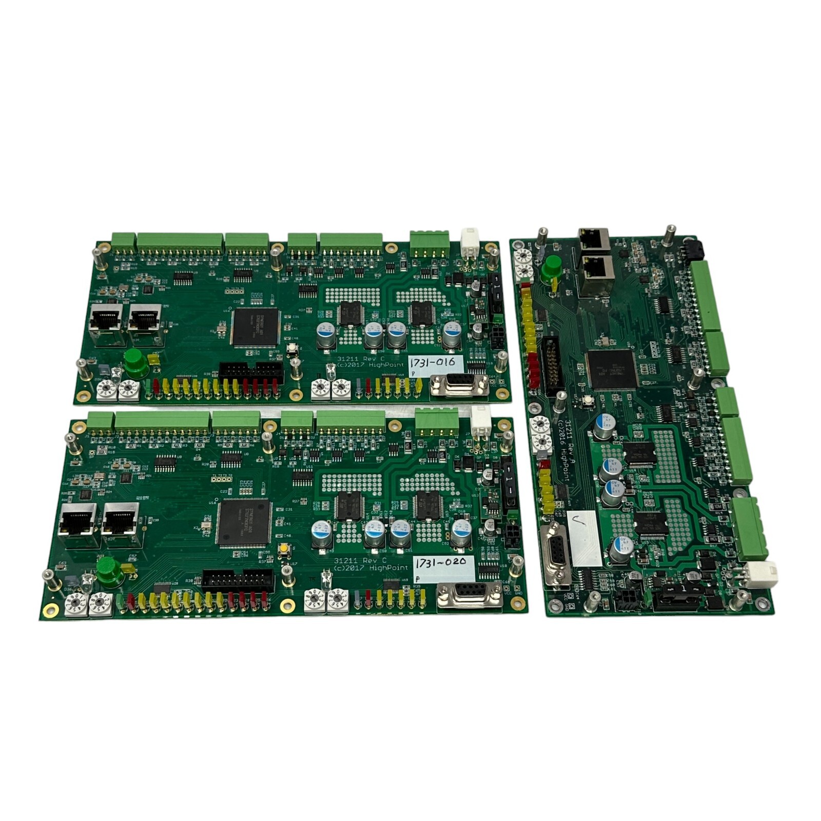 Lot of 3 HighPoint 31211 Rev C I/O Control Boards Ethernet RS232 Industrial