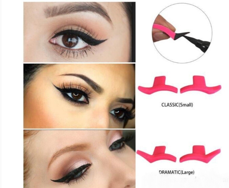 2× PAIRS Cat Wing Eyeliner Stamp Template Stencil Makeup Tool US SELLER