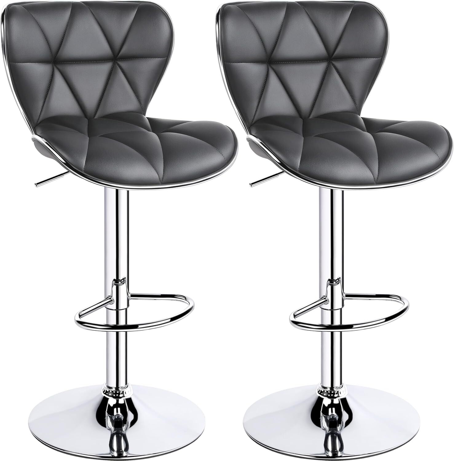 Bar Stools, Adjustable PU Leather Swivel Barstools,Height Bar Chair Set of 2