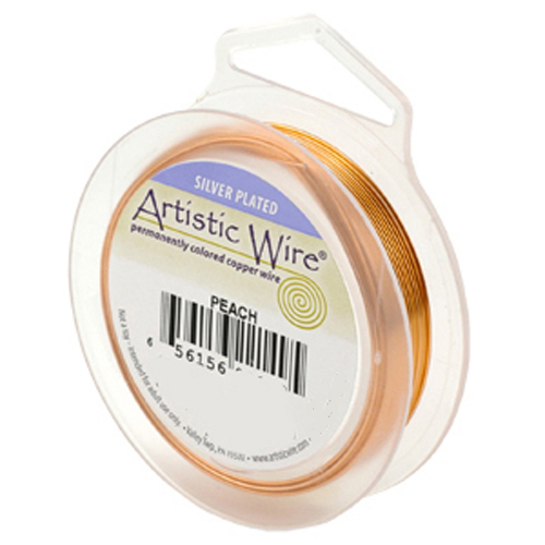 Artistic Wire Silver Plate Peach 20Ga 25ft 41327 Round Shiny
