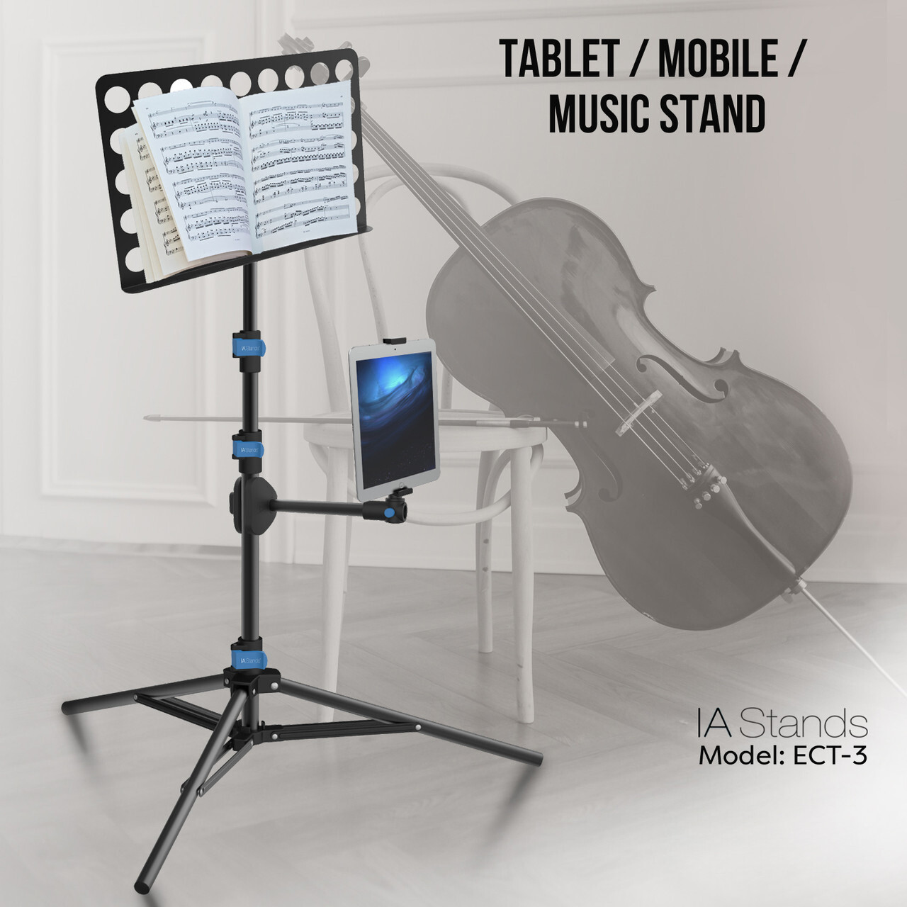 IA Stands ECT3 Sheet Music Tablet Tripod Stand