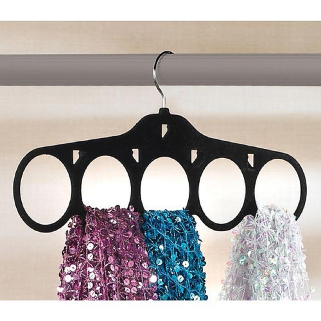 Set OF 2 Scarf Organizer Hangers 5 Scarf Holes & 5 Belt Hooks New Deluxe  SALE
