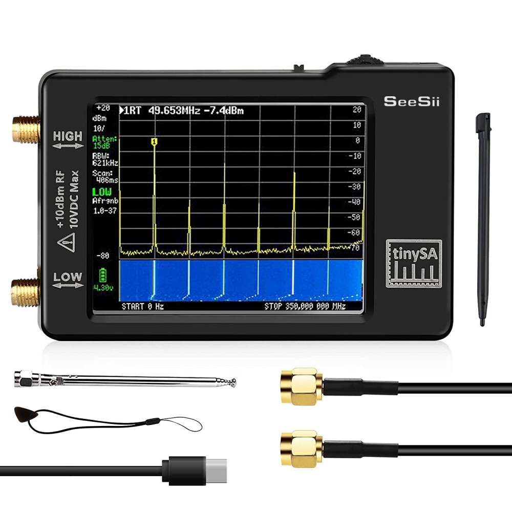 Tiny Spectrum Analyzer TinySA 100kHz-960MHz 2.8" Portable Frequency Analyzer
