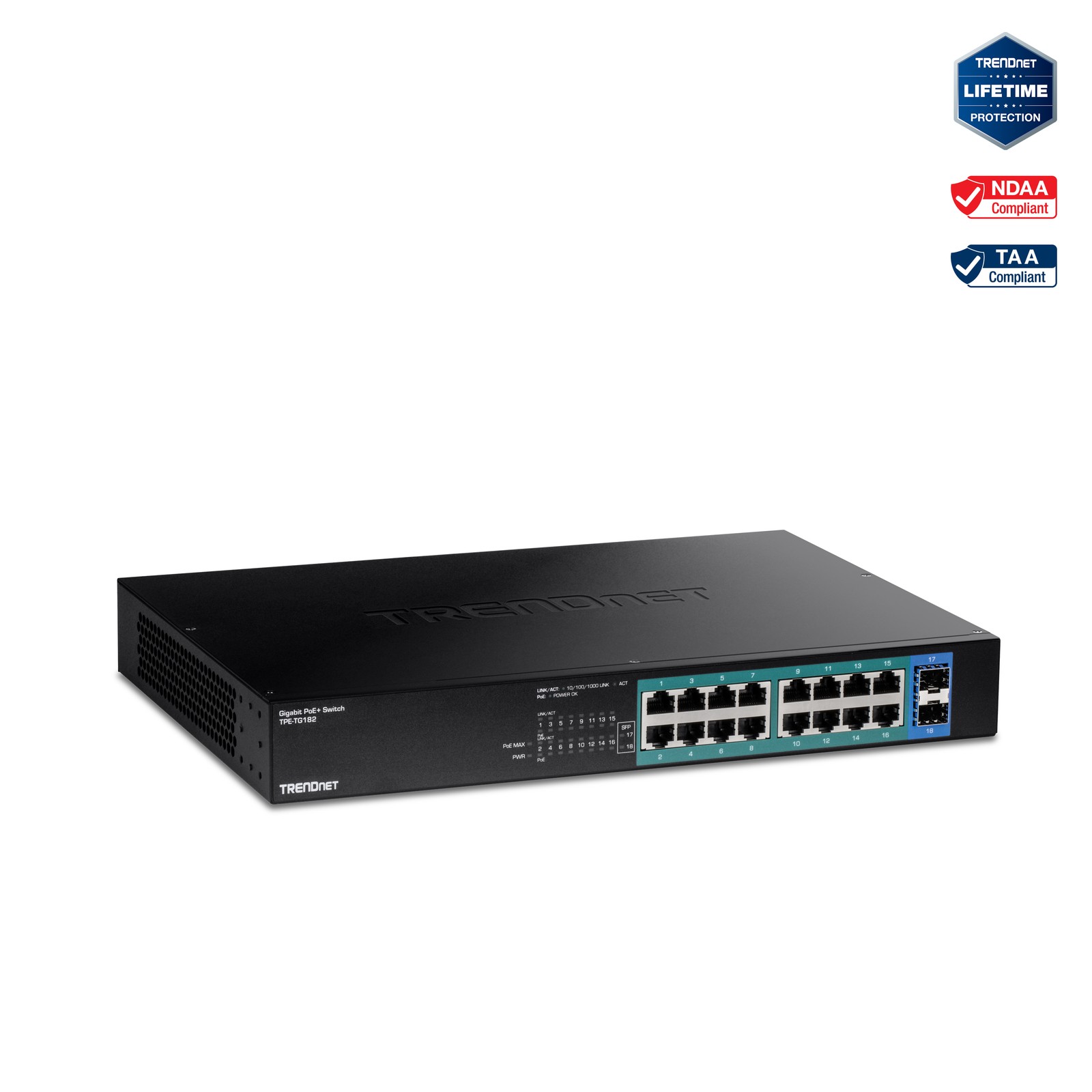 TRENDnet  TPE-TG182, 18-Port Gigabit PoE+ Switch