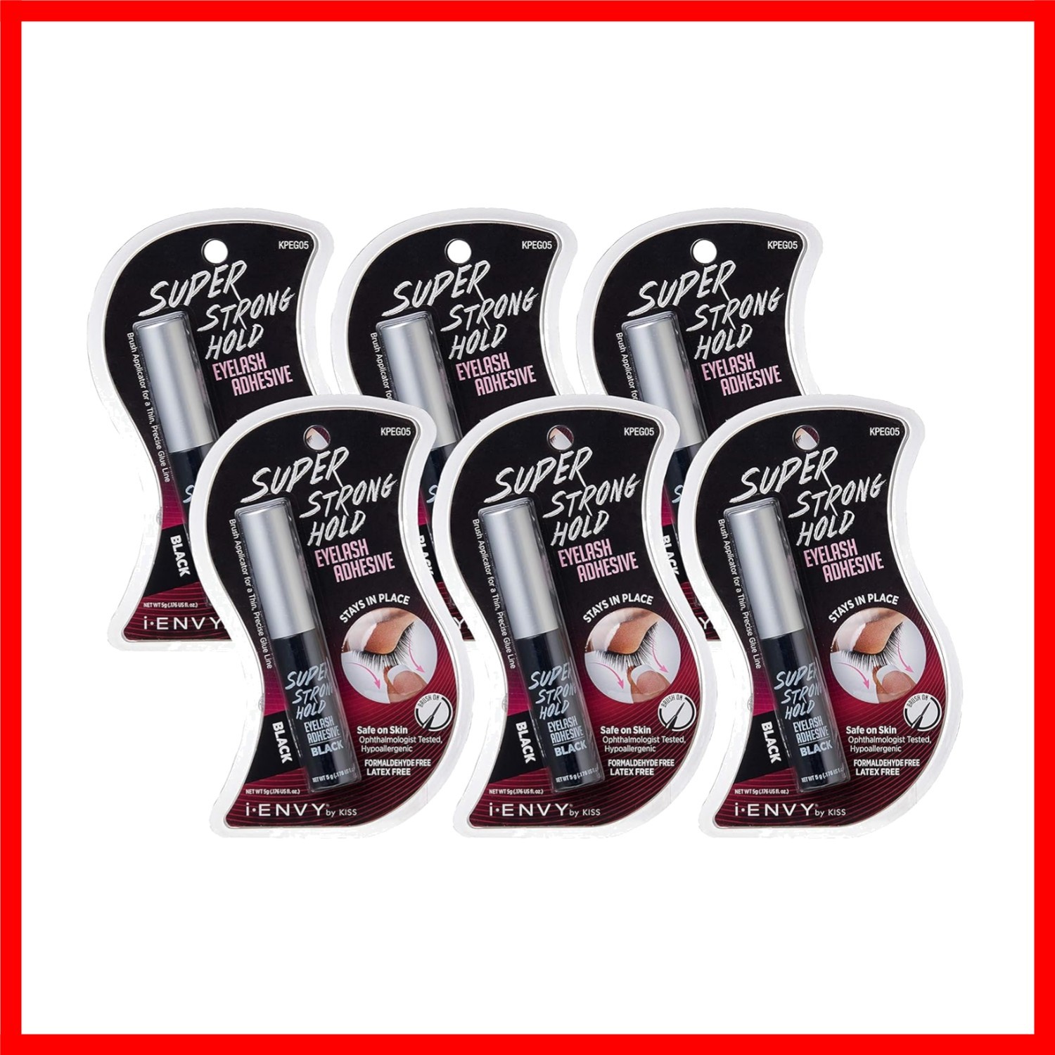 i•ENVY 48H Ultra-Strong Waterproof Lash Glue (6 Pack)