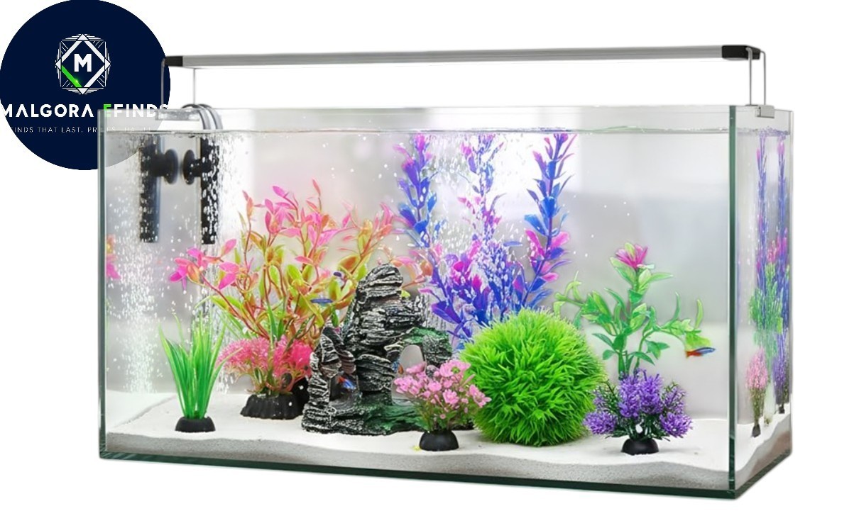 Aquarium Artificial Plants Rock Cave Decor Set Betta Goldfish Tank Ornaments