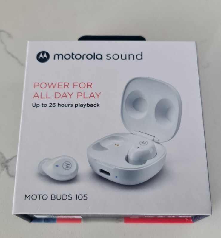 Motorola Buds 105 True Wireless White, 21HRs Playtime, IPX5 Water resistant