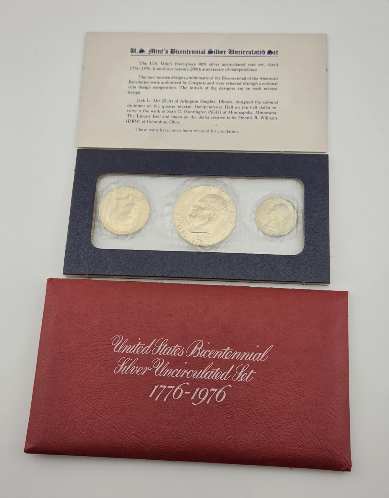 1776-1976 U.S. Mint Bicentennial 3-Piece 40% Silver Uncirculated Set