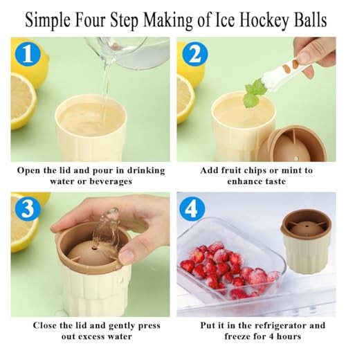 Ice Molds Set 4 Pack, 2inch Plastics Round Ice Cube Mold, Ice Ball Maker