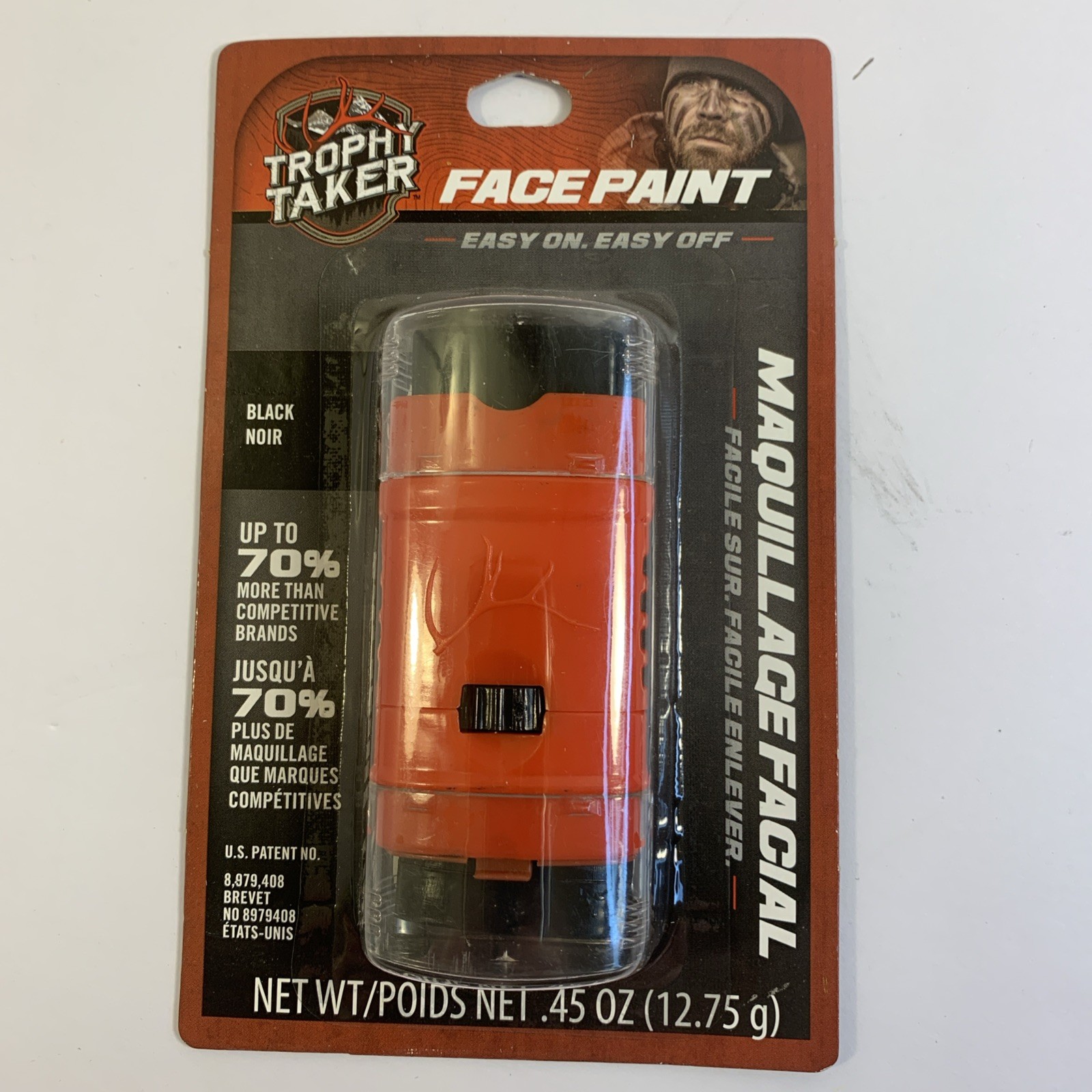 Trophy Taker Ambush Black Face Paint Stick Facial Concealment for Hunting .45 oz