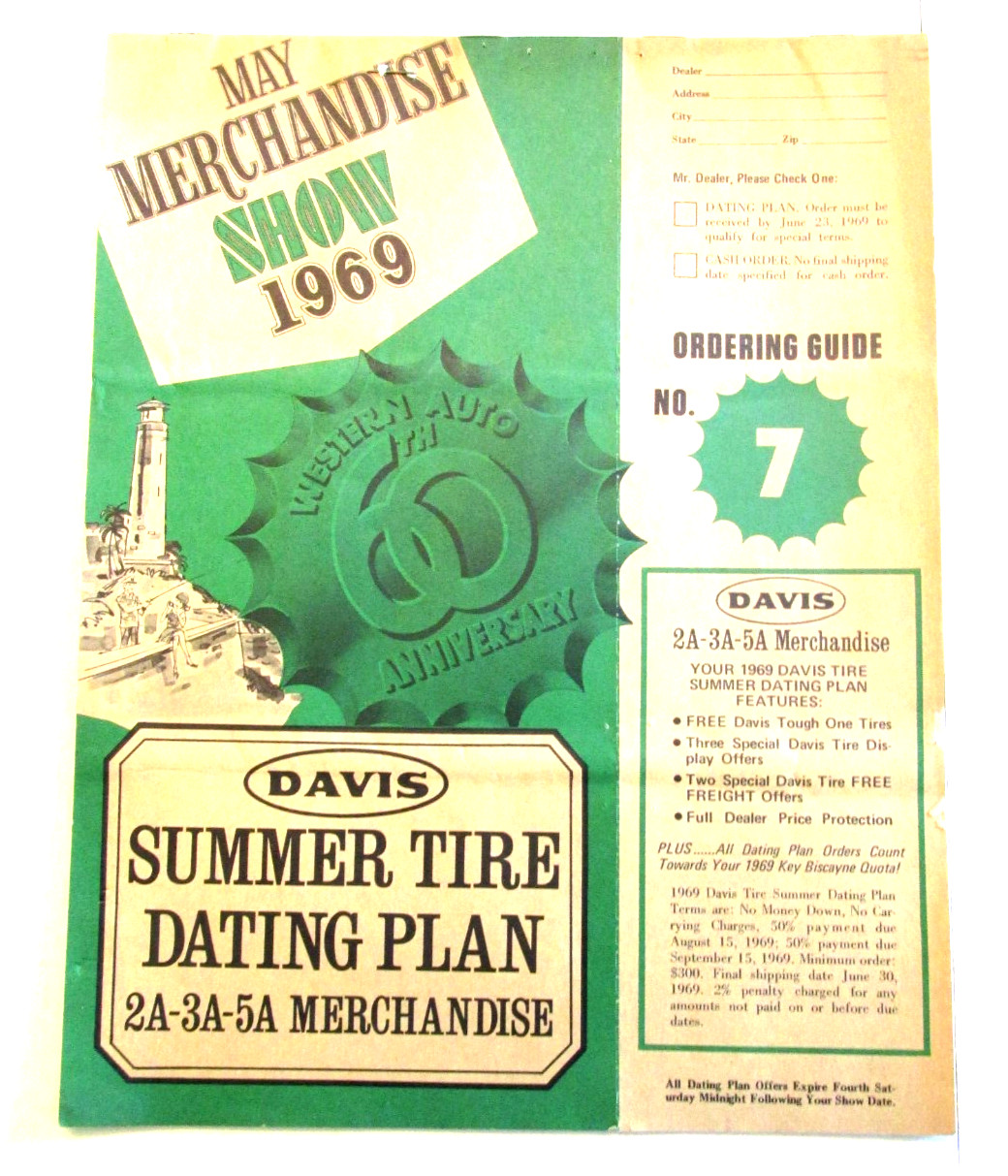 VTG May 1969 Merchandise Show Catalog Ordering Guide Davis Summer Tire 20p