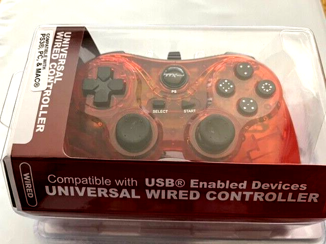 TTX Tech PC and PlayStation 3 PS3 USB Wired Controller RED Brand New