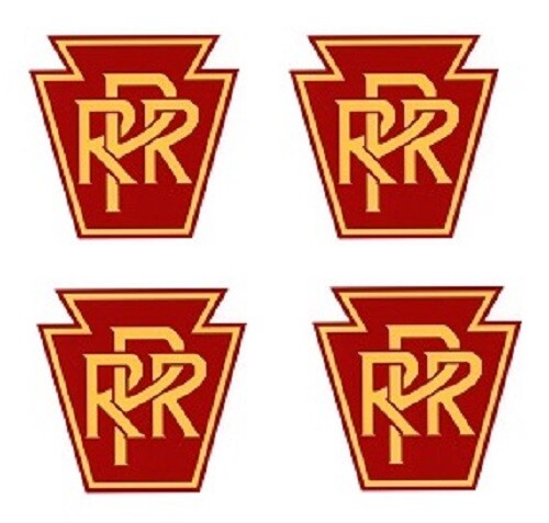 Pennsylvania Railroad O Gauge Train PRR 4 Vinyl 3/4" x 3/4"  Logos on 1 sticker