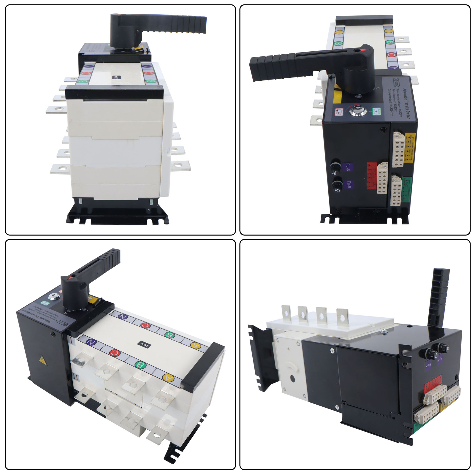 250A 4-Pole Automatic Transfer Switch for AC 110V/220V - Grid to Generator
