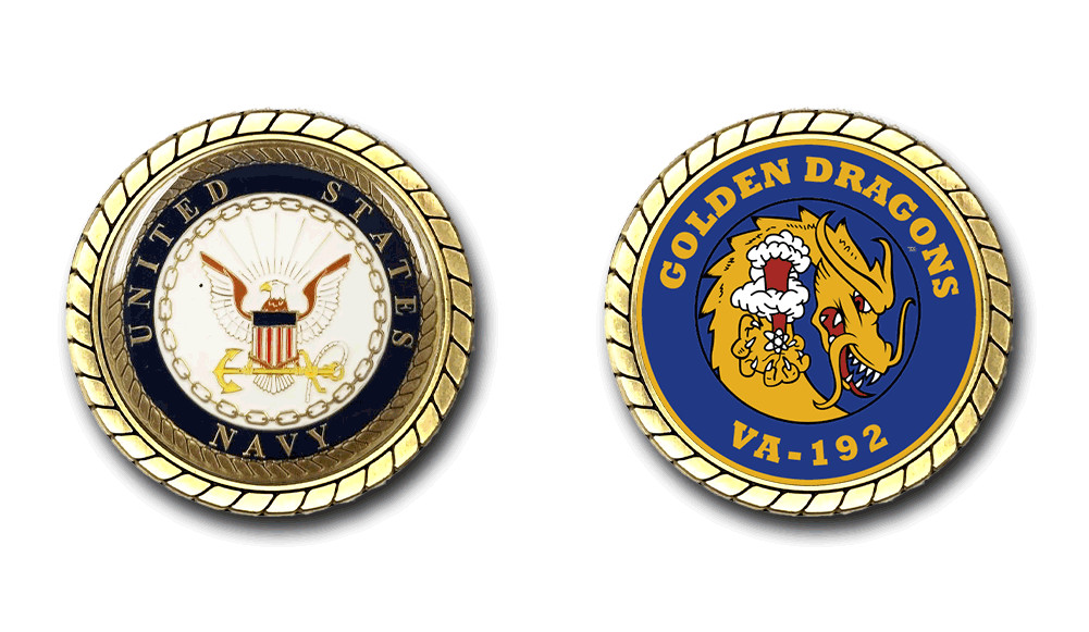 VA-192 Golden Dragons US Navy Squadron Challenge Coin Officially Licensed