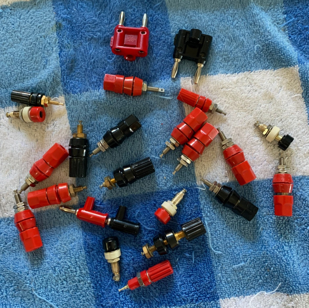 23 Piece Lot  New And Used Banana Jacks and asst.  chassis mount jacks.