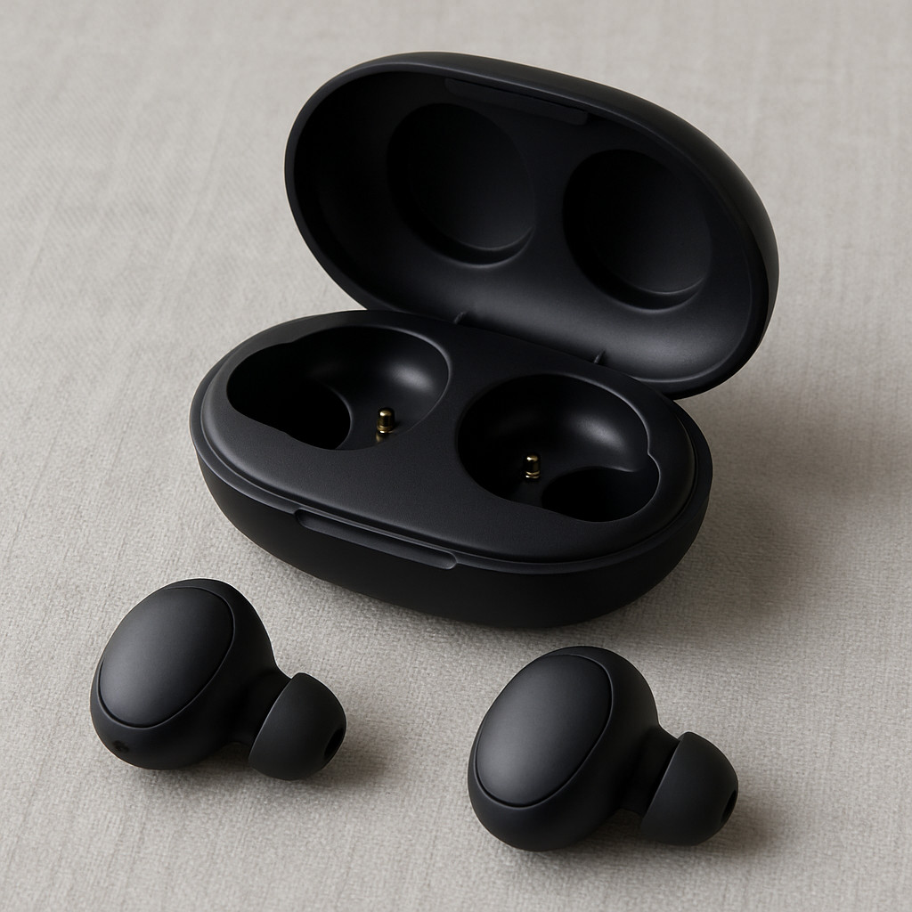 TWS Wireless Bluetooth Earbuds Pebble Charging Case Touch Control In-Ear USB Rec