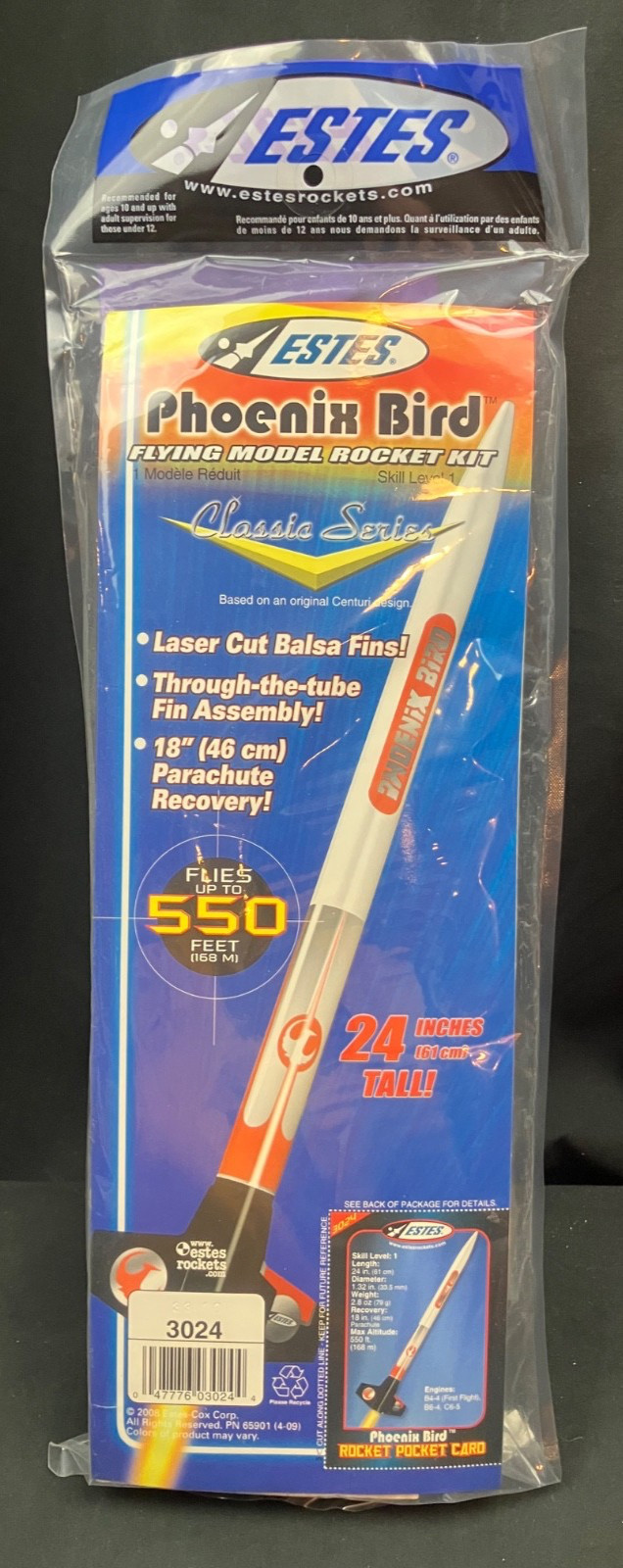 Estes Phoenix Bird Flying Model Rocket Kit #3024 - Long OOP - Sealed