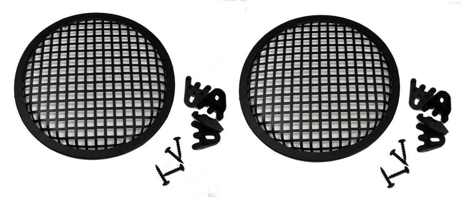 (2 PACK) PENN ELCOM G08 Heavy Duty 8" Round Waffle Speaker Grill w/ Mount Kit